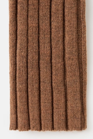 Cardigan maille fine côtelée - Marron