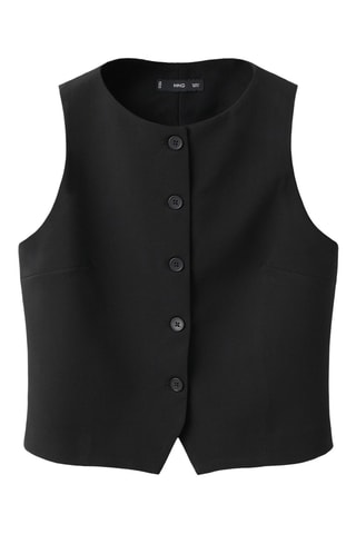 Gilet costume boutons - Noir
