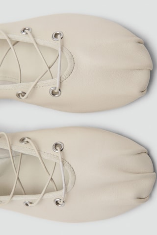 Ballerines cuir lanières croisées - Blanc