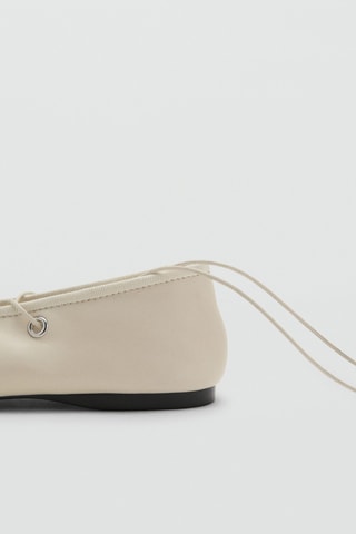 Ballerines cuir lanières croisées - Blanc