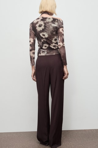 T-shirt floral avec foulard - Marron