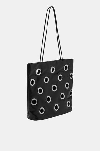 Sac porté épaule à œillets - Noir