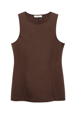 Haut sans manches avec détails de couture - Marron