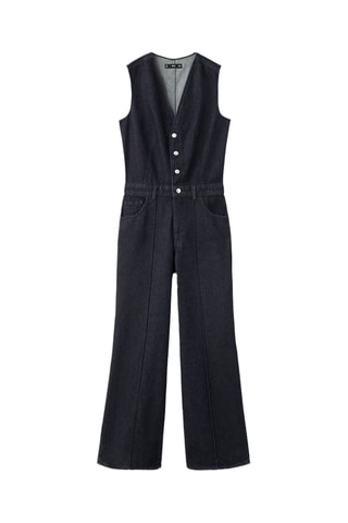 Combinaison denim boutons - Bleu