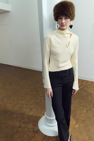 Blouse foulard ouvertures - Écru