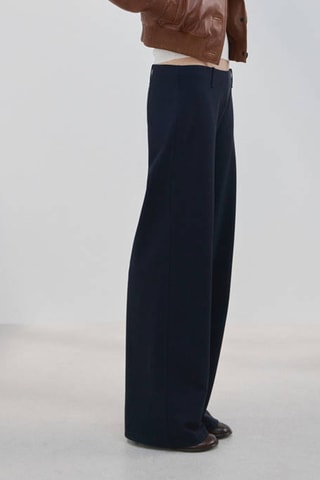 Pantalon Lyocell droit - Bleu marine