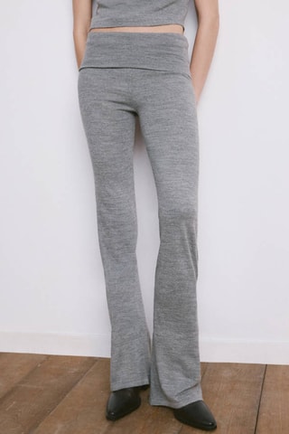 Pantalon en maille clouté - Gris chiné