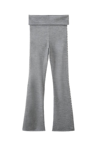 Pantalon en maille clouté - Gris chiné