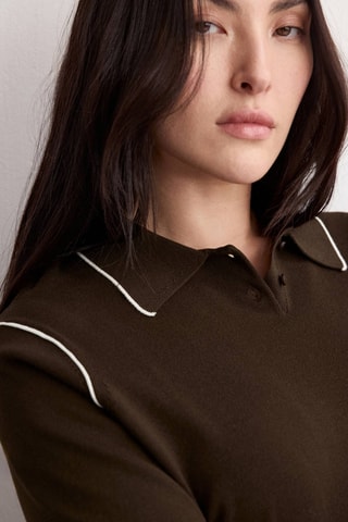 Pull-over à rayures contrastantes - Marron