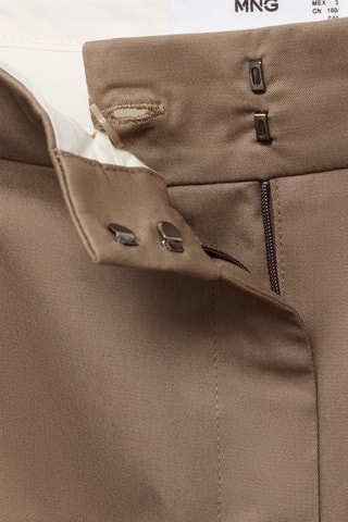Pantalon coton droit à pinces - Beige