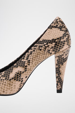 Chaussures talon imprimé animal - Beige