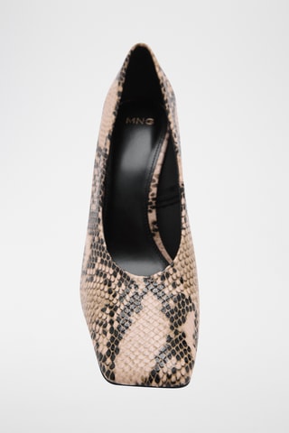 Chaussures talon imprimé animal - Beige