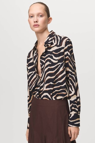 Chemise droite imprimée - Noir