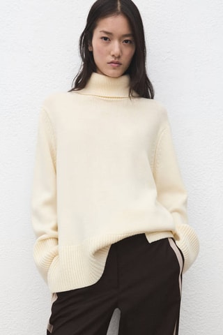 Pantalon wide leg à rayures en contraste - Marron