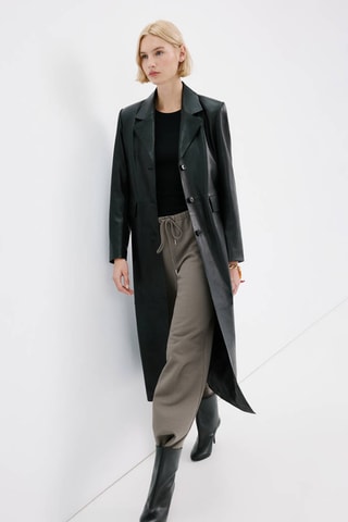 Pantalon coton taille élastique - Gris