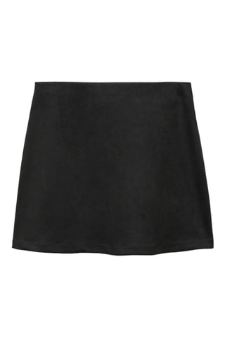 Minijupe imitation daim - Noir