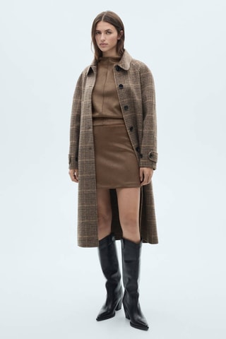 Minijupe imitation daim - Marron clair