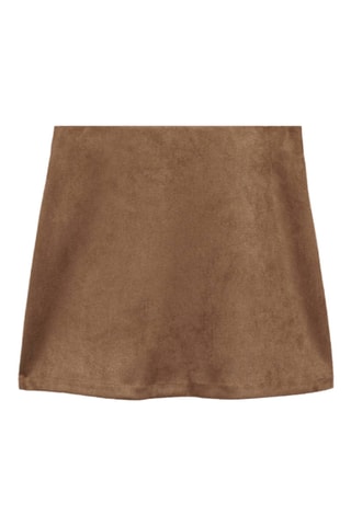 Minijupe imitation daim - Marron clair