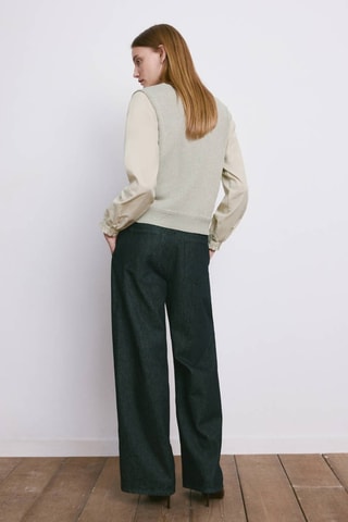Pull-over maille combinée - Vert d'eau