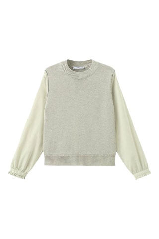 Pull-over maille combinée - Vert d'eau