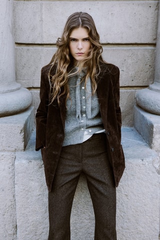 Cardigan nœud col - Gris