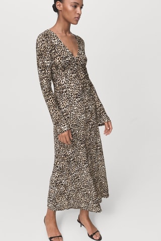 Robe imprimée col en V - Noir