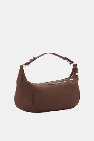 Sac porté épaule clouté - Marron