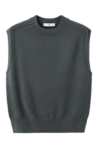 Gilet en maille à coutures - Anthracite