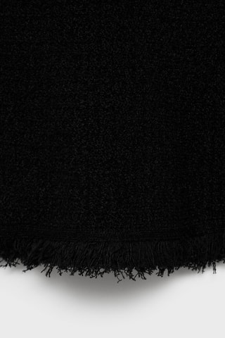Jupe en tweed bords effilochés - Noir