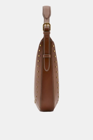 Sac porté épaule clouté - Marron