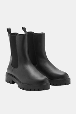 Bottines empiècements élastiques - Noir