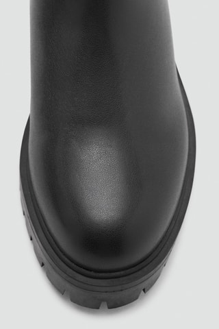 Bottines empiècements élastiques - Noir
