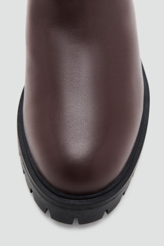 Bottines empiècements élastiques - Marron