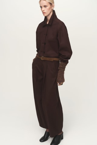 Veste crop poches - Marron