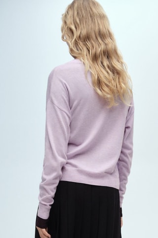 Cardigan maille col V - Violet