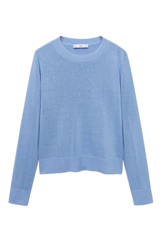 Pull maille lin mélangé - Bleu clair