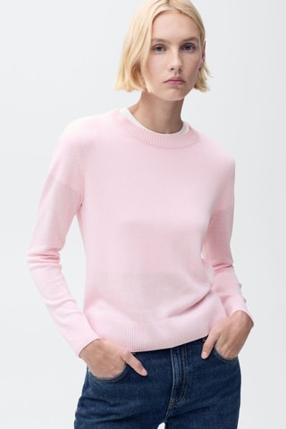 Pull maille lin mélangé - Rose