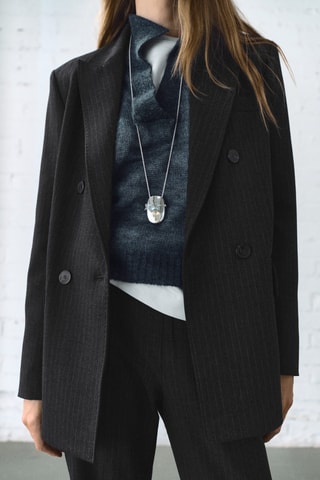 Blazer costume rayures tennis - Gris foncé