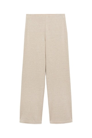 Pantalon wideleg maille fine - Beige
