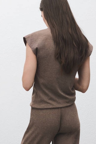 T-shirt col montant - Marron