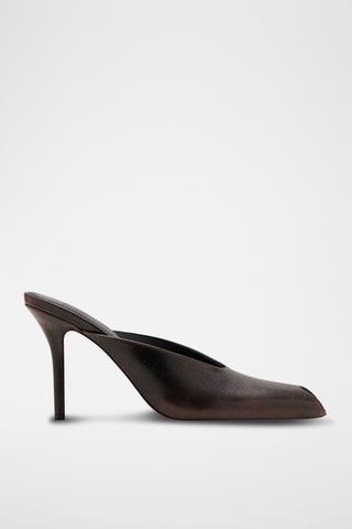 Chaussures cuir pointues ouvertes - Marron
