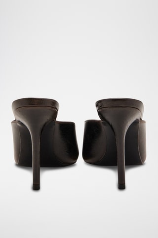 Chaussures cuir pointues ouvertes - Marron