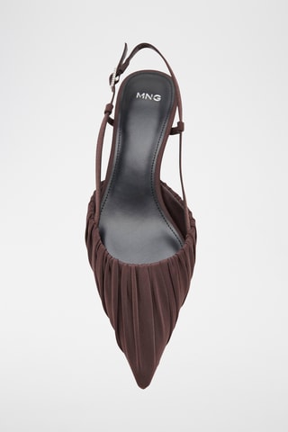 Chaussures fronce talon kitten heel - Marron