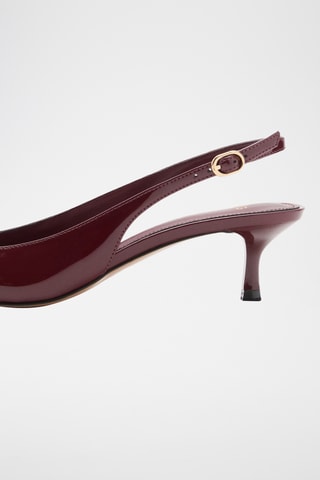 Chaussures vernies talon kitten heel - Bordeaux