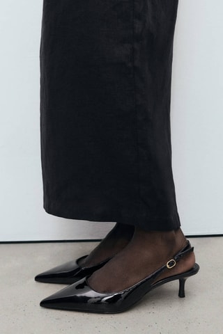 Chaussures vernies talon kitten heel - Noir