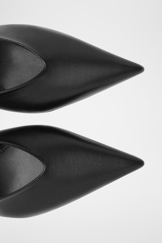 Chaussures talon cuir pointues - Noir