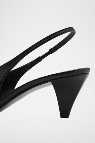 Chaussures talon cuir pointues - Noir