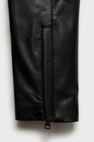 Veste cuir cintrée zippée - Noir
