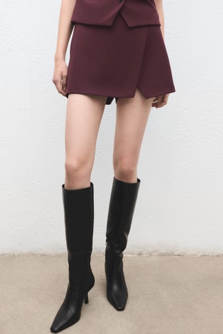 Jupe short portefeuille - Rouge