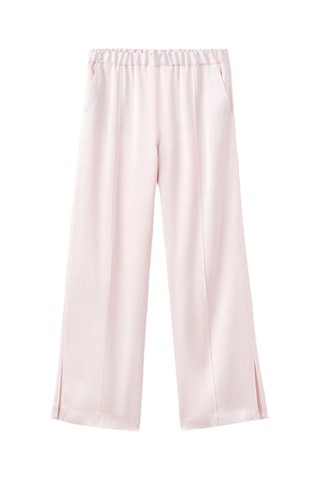 Pantalon satiné ouvertures latérales - Rose clair